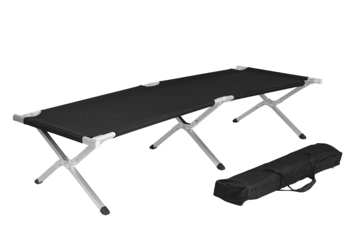 Klappbares Feldbett Campingbett Festivalbett Outdoorbett Liege Gästebett 190 cm schwarz