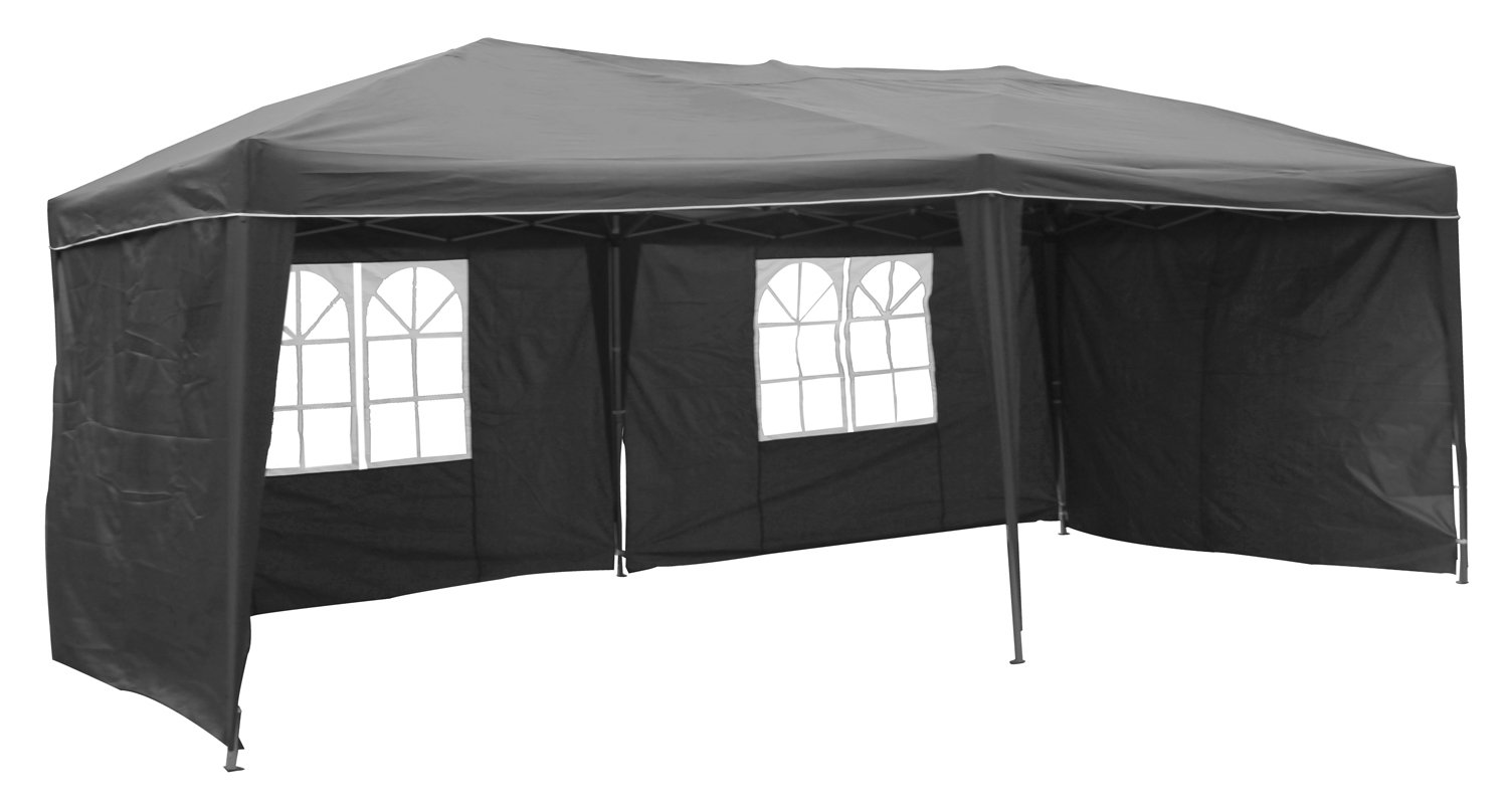 XXL Alu Faltpavillon 6x3m Gartenpavillon Gartenzelt Partyzelt Wasserdicht Steingrau