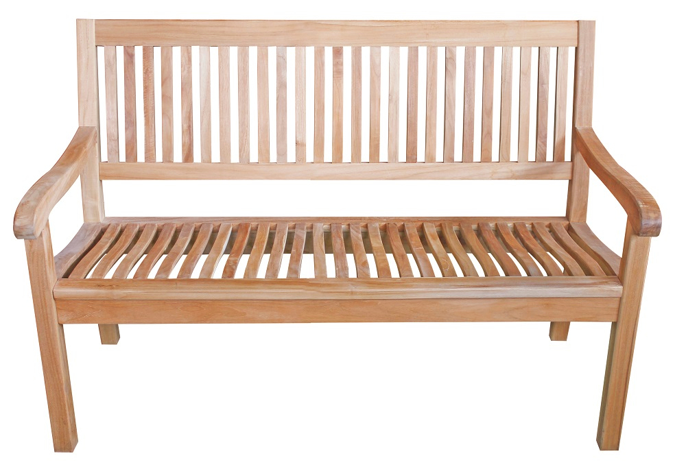 Premium Teak Gartenbank Kingsbury Teakbank Parkbank Armlehnen 120cm