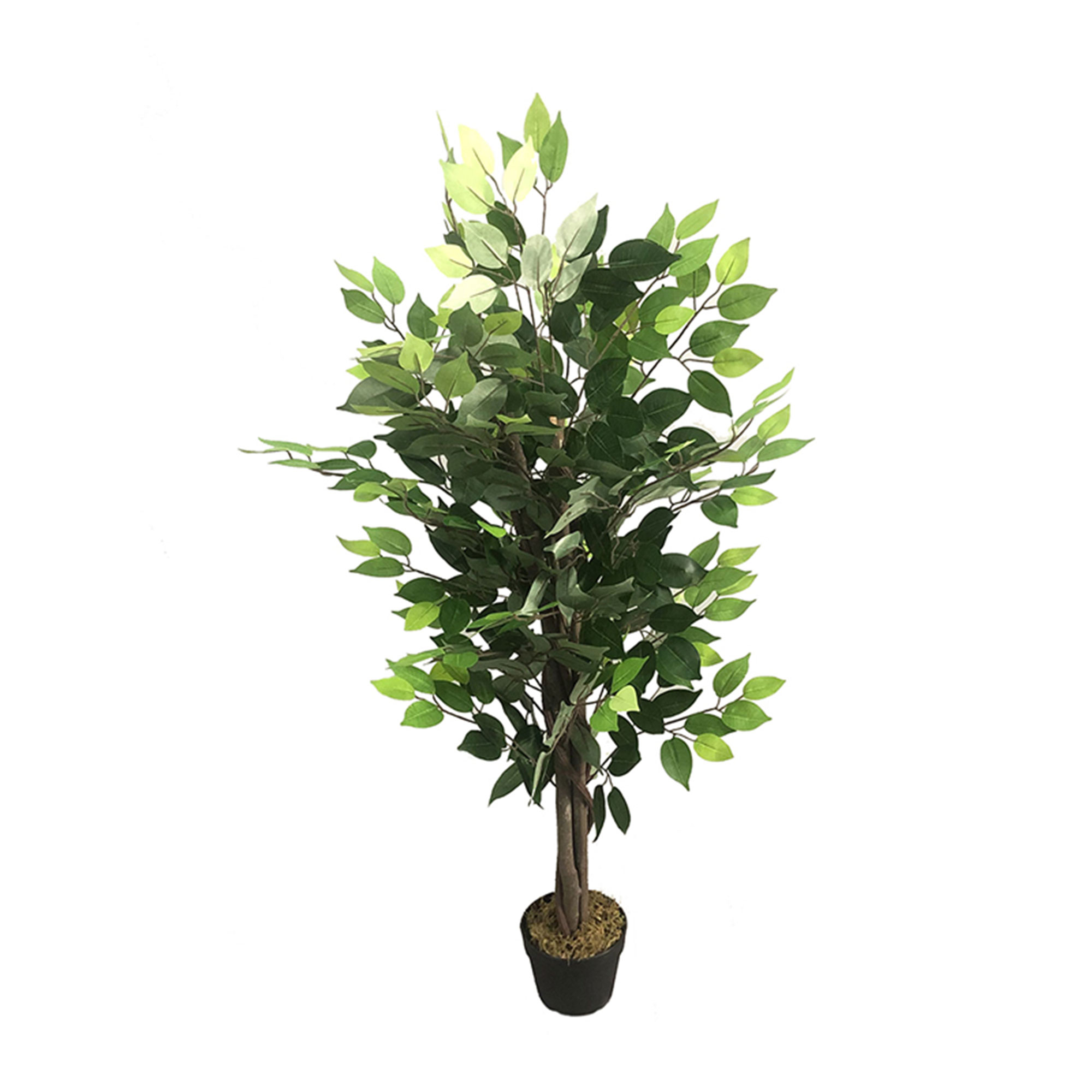 Kunstpflanze Ficus Dekobaum Holzstamm Zimmerpflanze Kunstbaum 378 Blätter 115cm