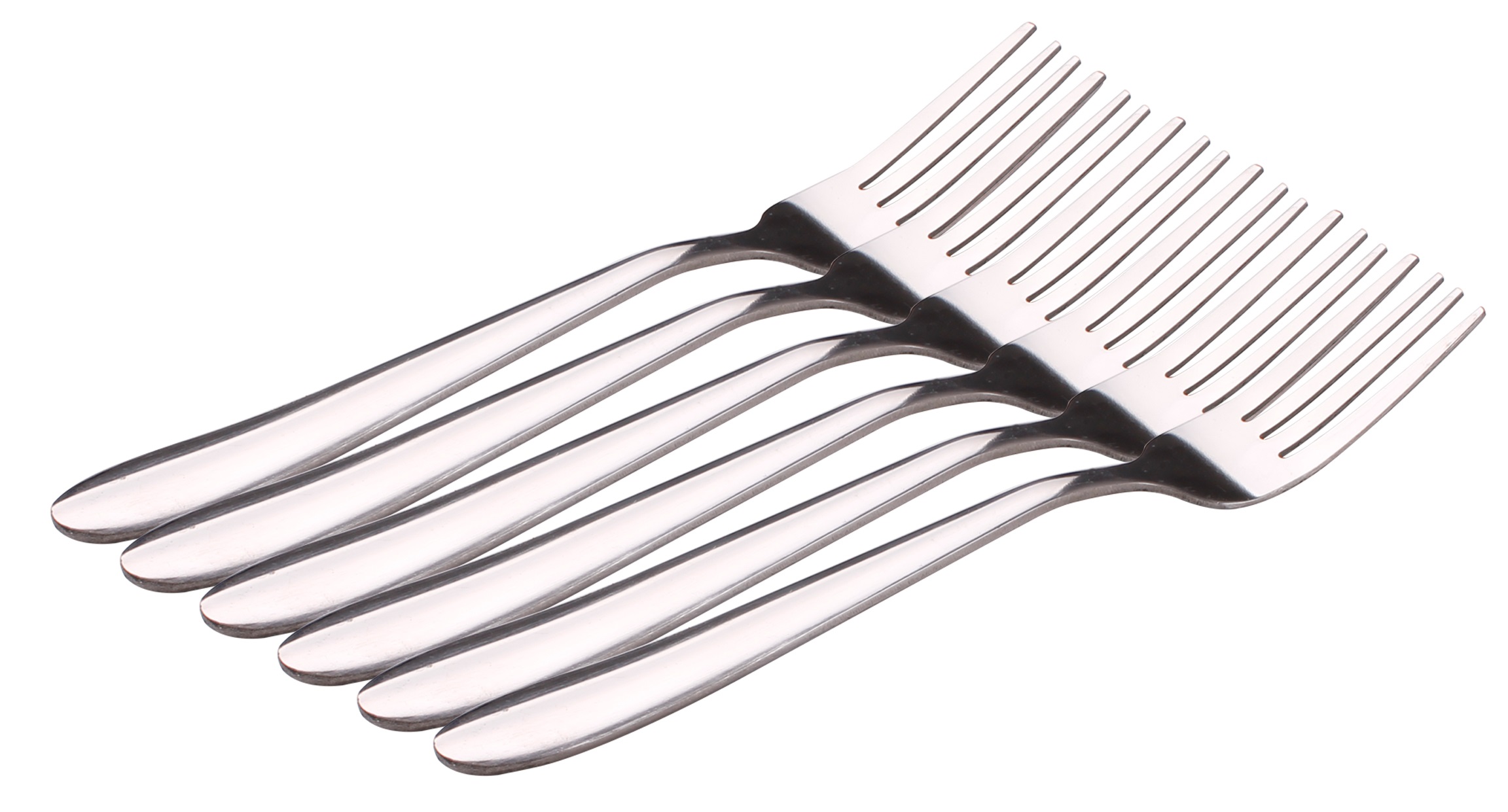 Edelstahl Besteck 6er Pack elegantes Küchenbesteck Sets Tischbesteck glänzend
