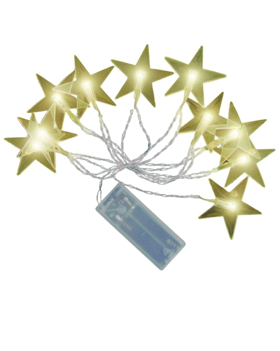 2x 10er LED Sterne Lichterkette Set Batteriekette Beleuchtung Deko warmweiß