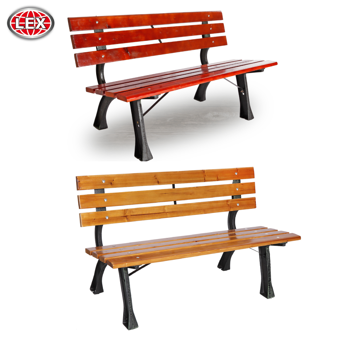 Parkbank Tannenholz Gartenbank Sitzbank Holz Metall Balkon 120x70cm Farbauswahl