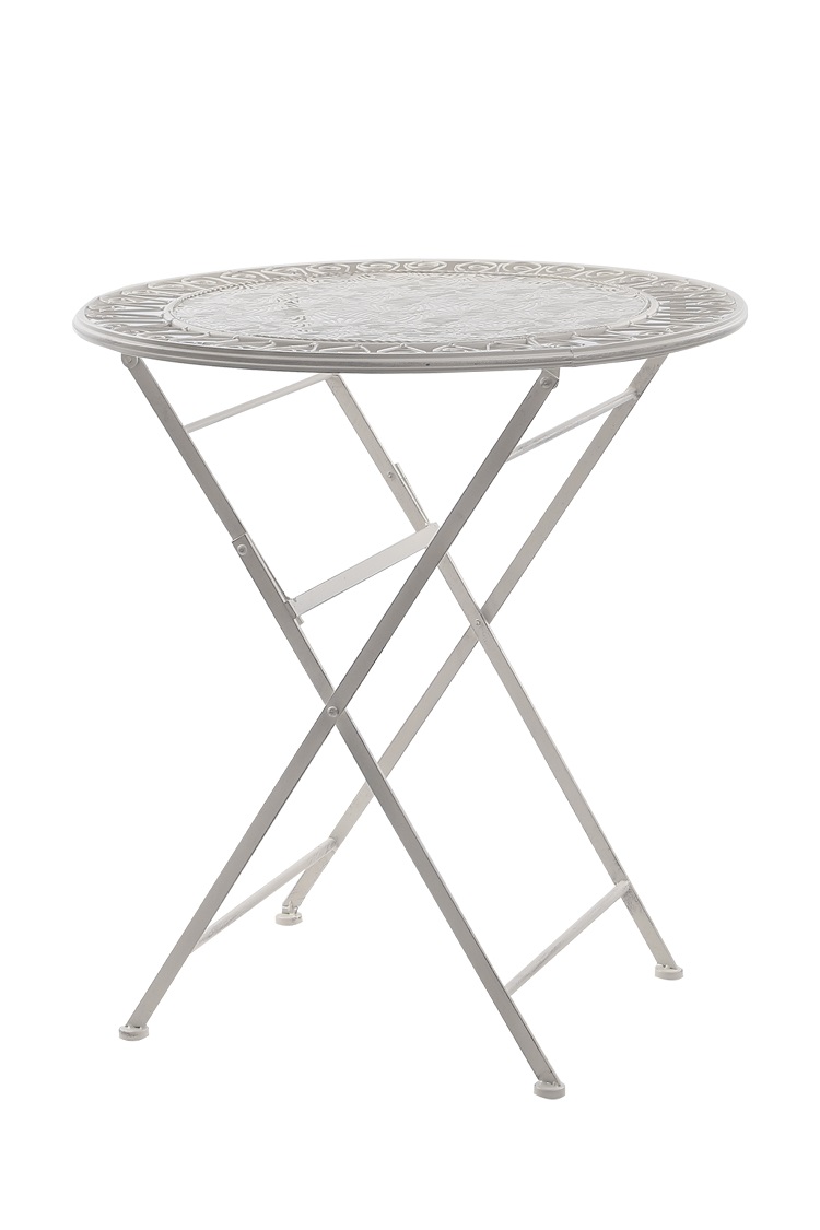 Terassen Möbel-Set Bistro Garten Balkon Gartendeko antik weiß 2 Stühle und Tisch