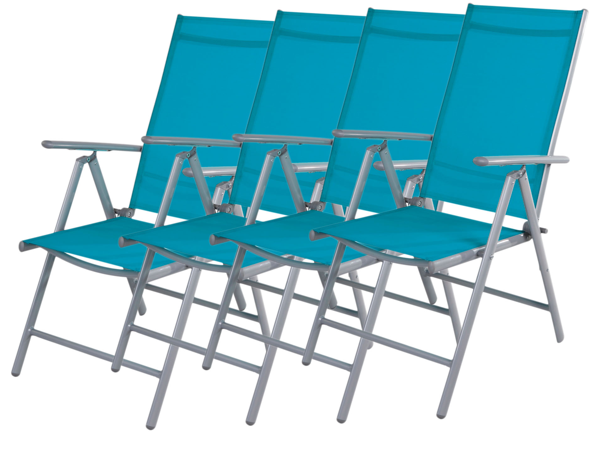 4er Set Alu Klappsessel 7-fach verstellbar Gartensessel Gartenmöbel Liegestuhl