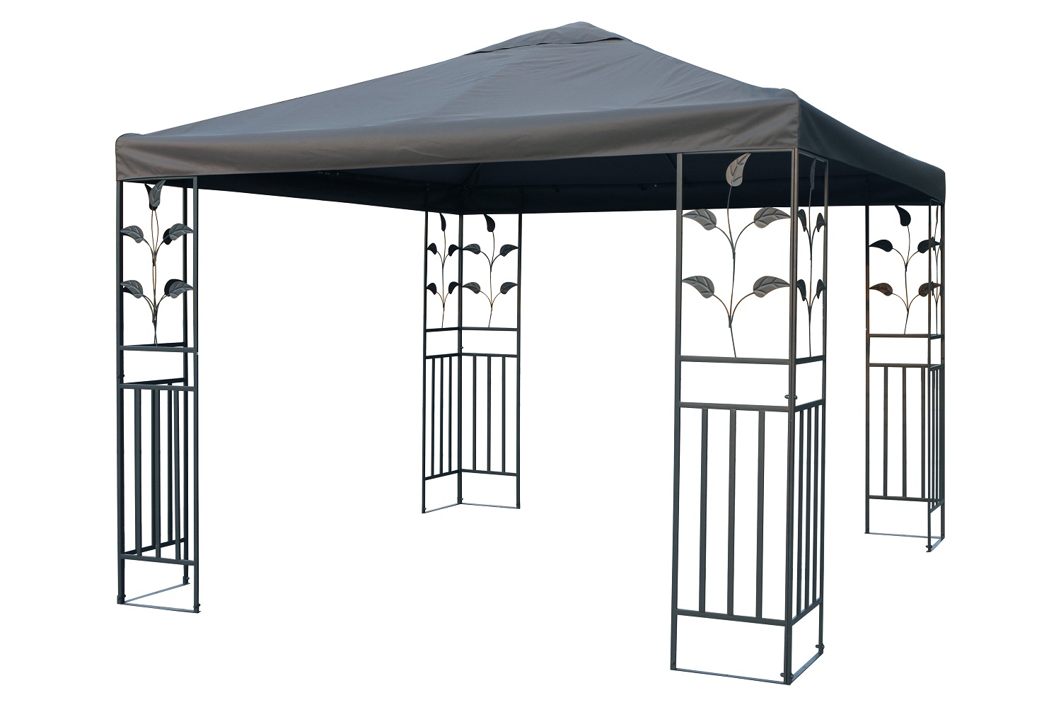 Metallpavillon 3x3 m Pavillon Pergola Gartenpavillon Partyzelt Festzelt stabil dunkelgrau