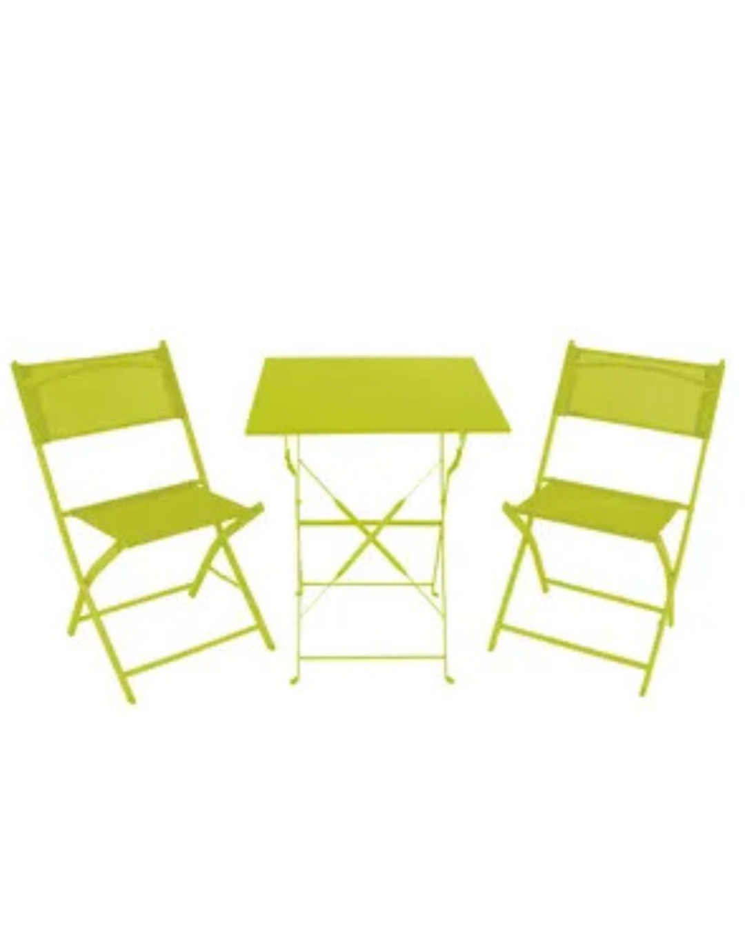 Bistro Set Sitzgruppe Gartenset Gartenmöbel Sitzgarnitur 3-teilig lime