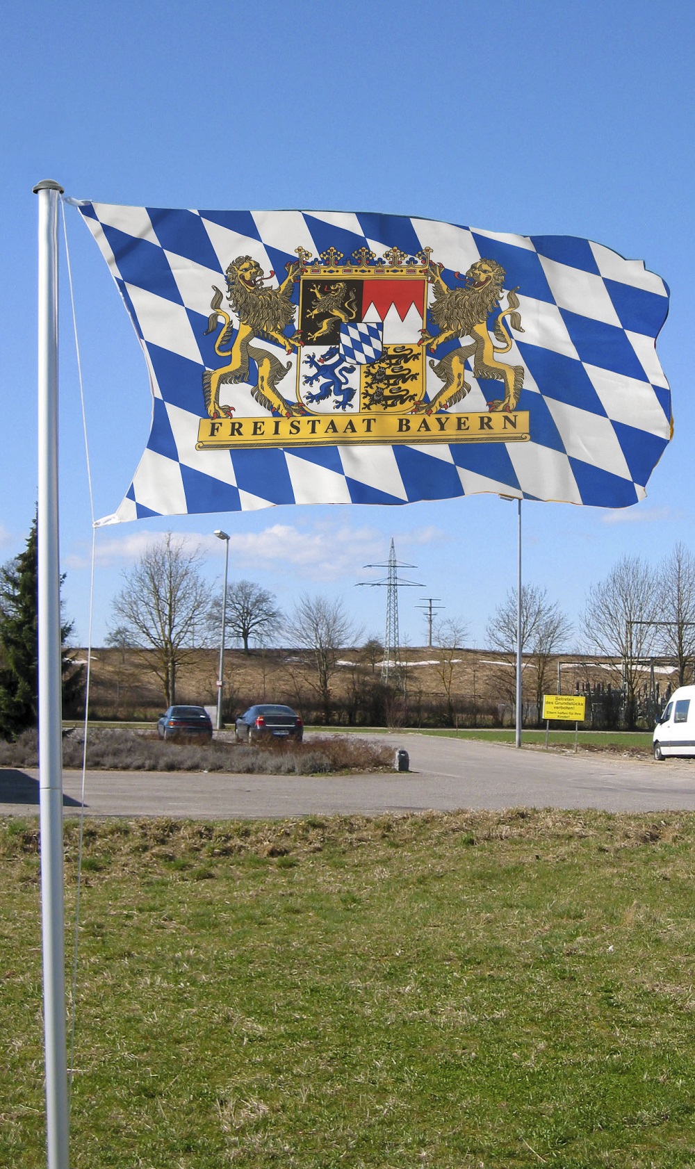 Aluminium Fahnenmast inkl. Deutschland+Bayernflagge Flaggenmast Stangenmast 6,2m