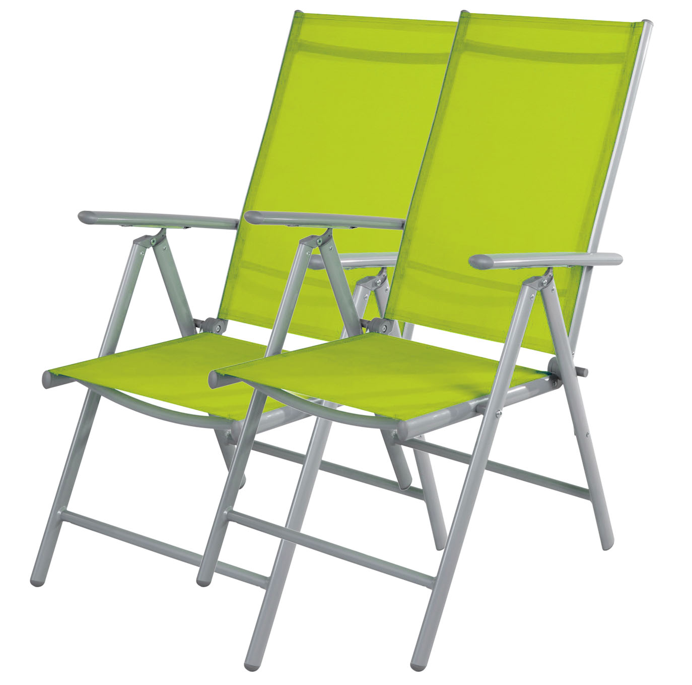 2er-Set Alu Klappsessel 7-fach verstellbar Liegesessel Gartenstuhl Gartenmöbel