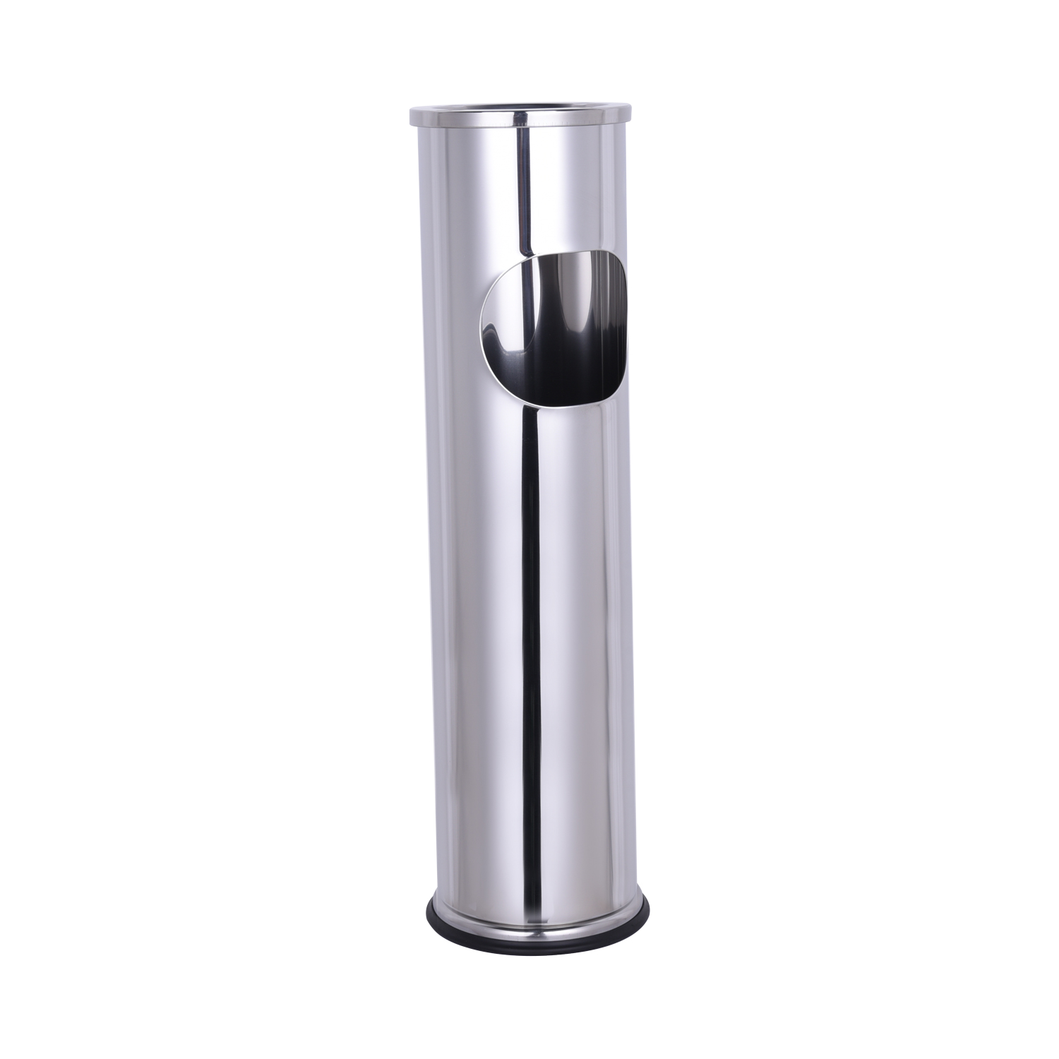 Standaschenbecher mit Müllfach Edelstahl Zigaretten Ascher Standascher Silber