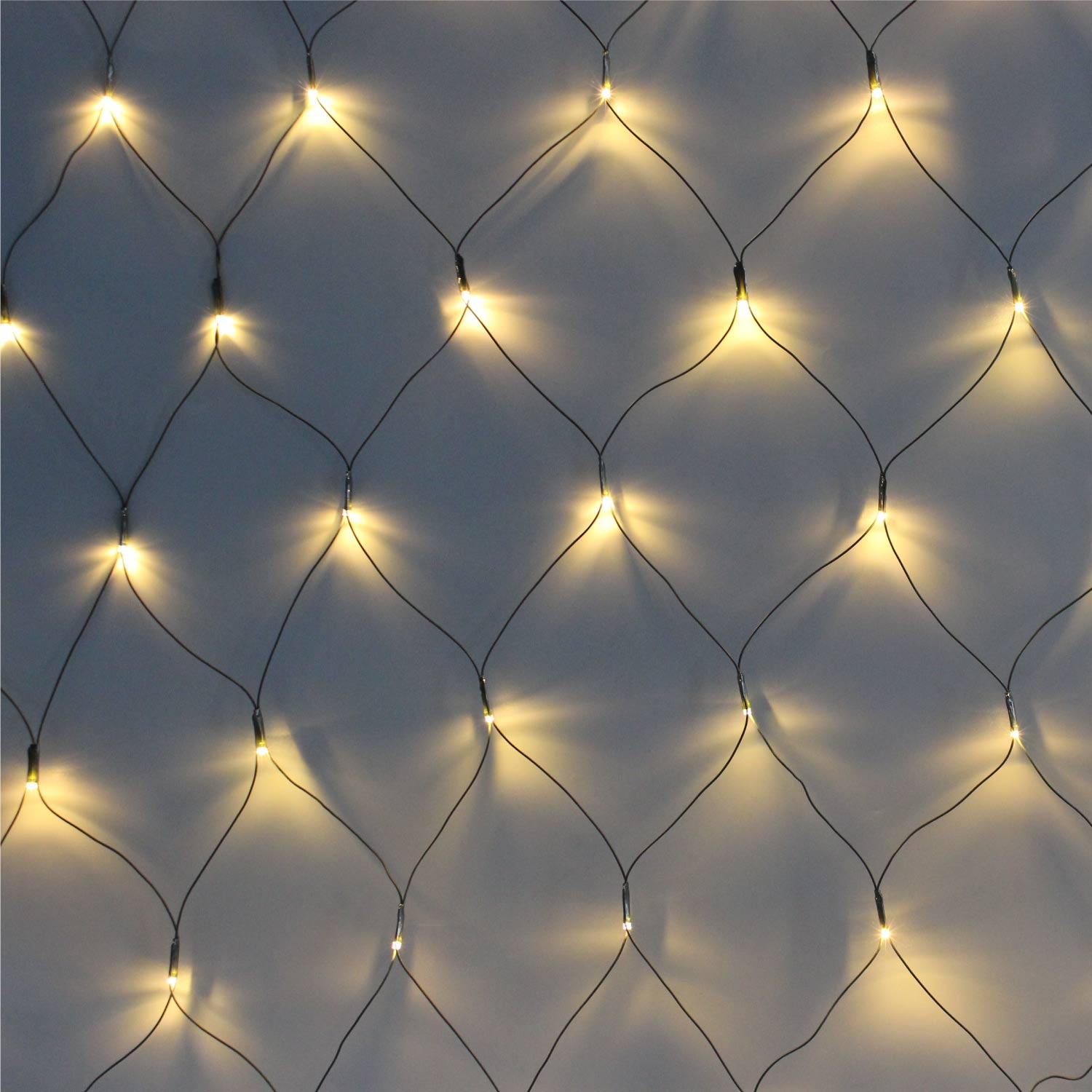 100er LED Lichternetz Lichtervorhang Batterie warmweiß Innen Außen Netz Deko