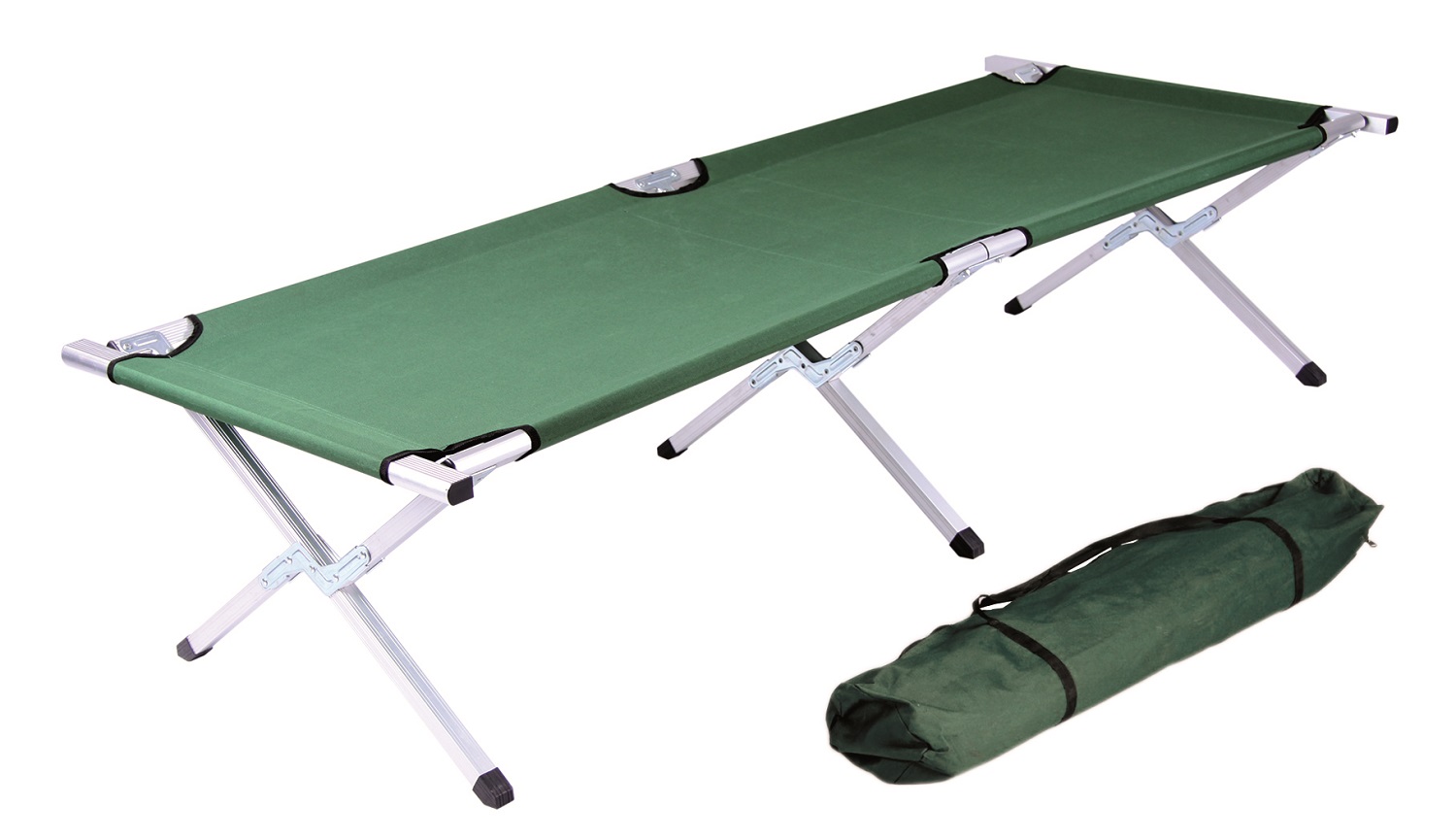 Klappbares Feldbett Campingbett Festivalbett Outdoorbett Liege Gästebett 190 cm dunkelgrün