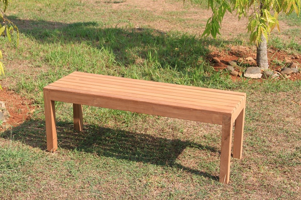 Premium Teak Wartebank Gartenbank Sitzbank Parkbank Holzbank 120cm