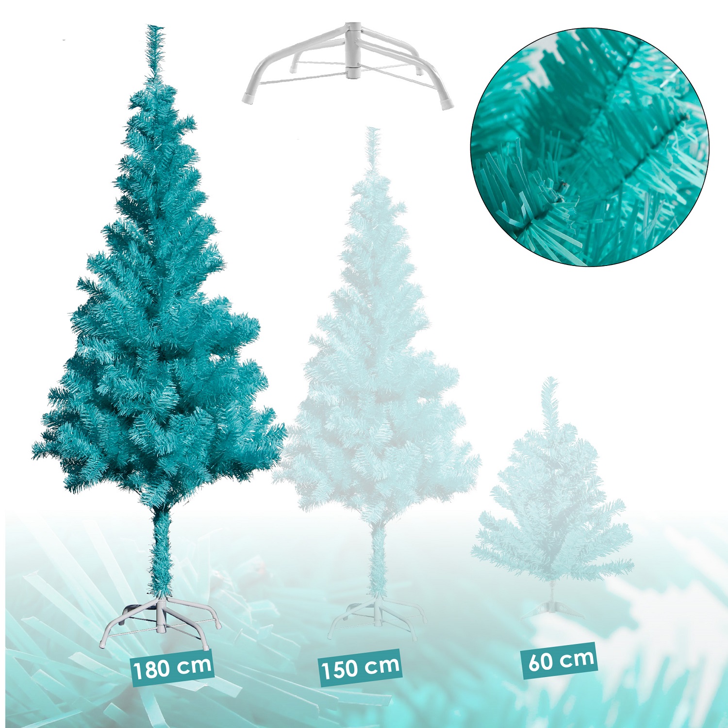 Künstlicher Weihnachtsbaum inkl. Ständer Tannenbaum Christbaum türkis 180cm