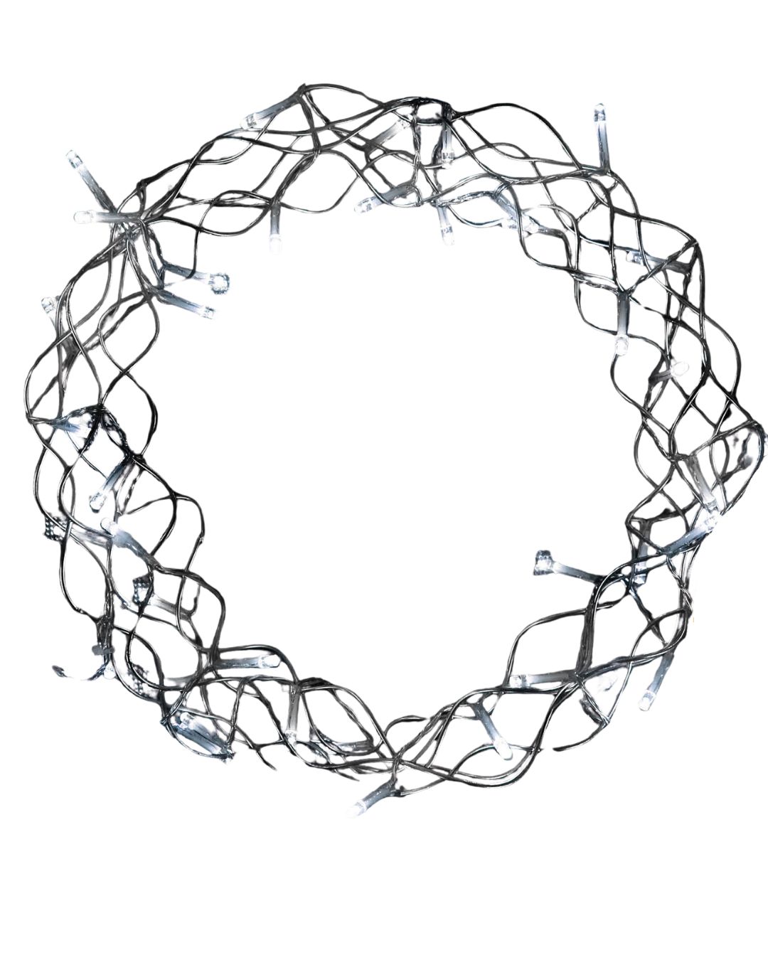 40 LED Metallkranz Ø 30 cm Weihnachtskranz Lichterkette Batterie Deko weiß