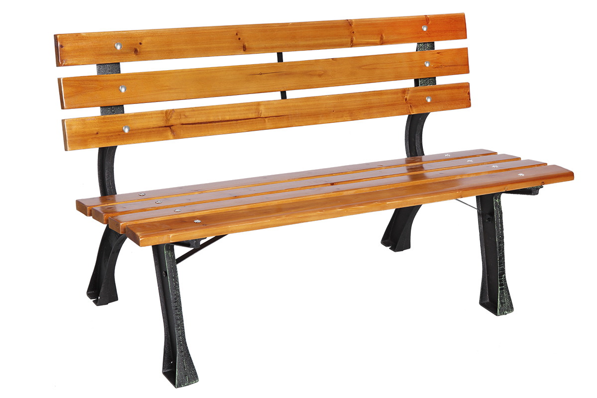 XL Parkbank Tannenholz Gartenbank Sitzbank Holz Metall Terrasse Balkon 150x70cm