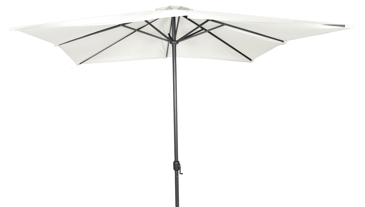 Alu Sonnenschirm 3x3 m UV30+ quadratisch Kurbelschirm Gartenschirm Balkon beige