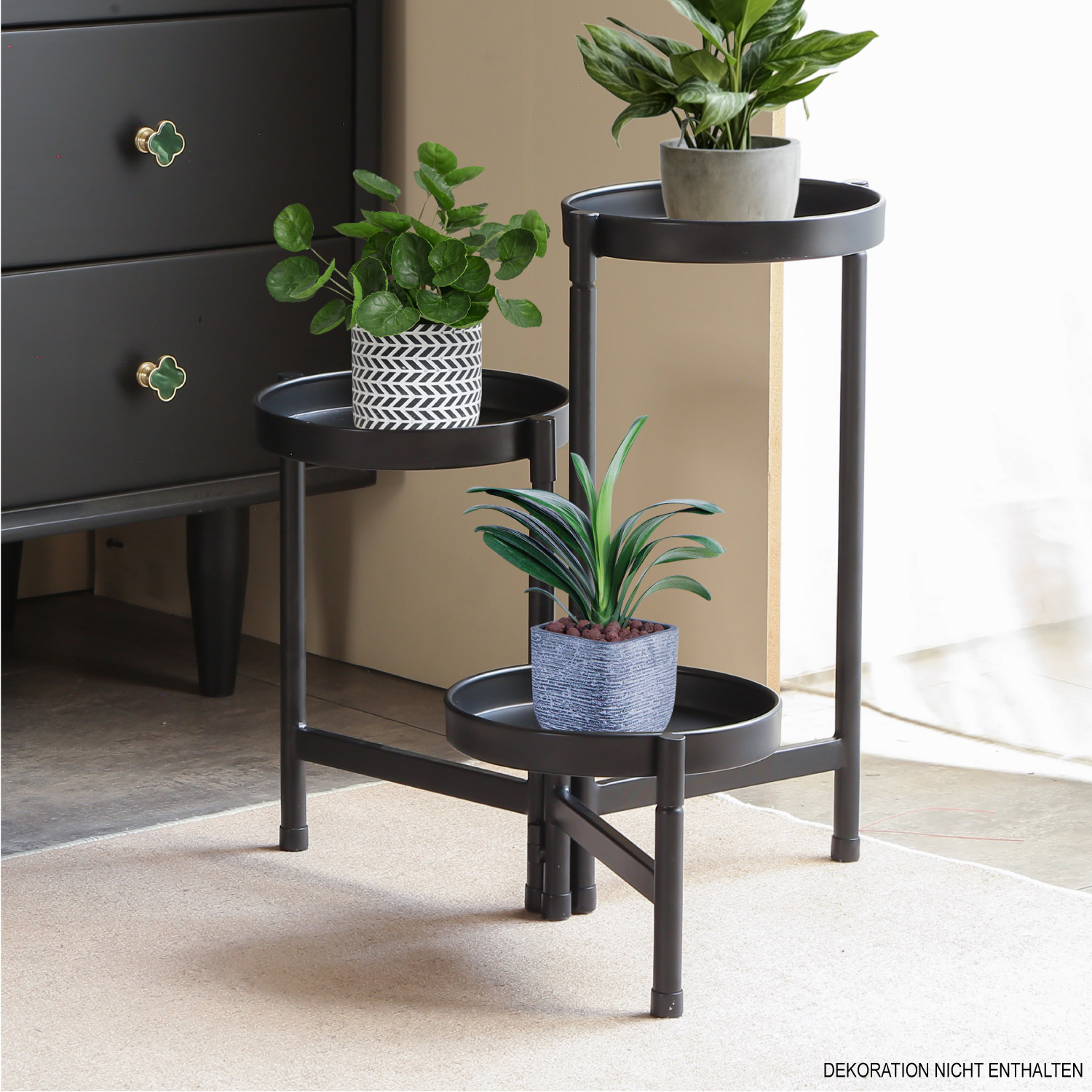 Pflanzenständer Blumentopfständer Pflanzenregal schwarz 3/5 Etagen wählbar