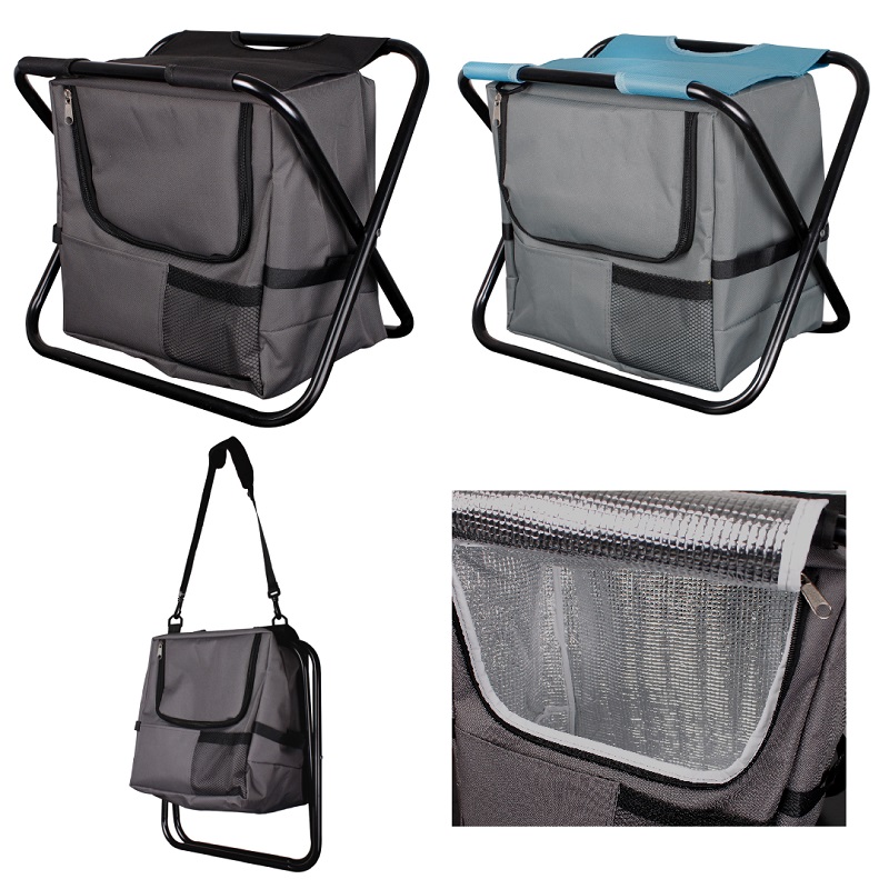 2 in 1 Anglersitz mit Kühltasche faltbar Campingstuhl Festivalstuhl Tragegurt